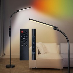 LED Floor Lamp, Bright RGB Floor Lamps for Living Room, Adjustable 3000K-6000K Colors & Brightness, Gooseneck Modern Standing Lamp with Remote, Touch Control, Reading Floor Lamps for Bedroom Office