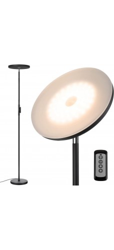 Floor Lamp,30W/2400LM Sky LED Modern Torchiere 3 Color Temperatures Super Bright-Tall Standing Pole Light with Remote & Touch Control for Living Room,Bed Room,Office (Black)