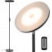 Floor Lamp,30W/2400LM Sky LED Modern Torchiere 3 Color Temperatures Super Bright-Tall Standing Pole Light with Remote & Touch Control for Living Room,Bed Room,Office (Black)