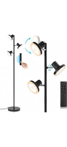 36W LED Tree Floor Lamp, Modern Dimmable Standing Lamp with Remote & Touch Control, 4 Color Temperatures, 3 Rotatable LED Light Floor Lamps for Living Room, Bedroom, Office 36W LED Tree Floor Lamp, Modern Dimmable Standing Lamp with Remote & Touch Control, 4 Color Temperatures, 3 Rotatable LED Light Floor Lamps for Living Room, Bedroom, Office