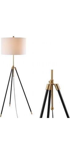 JYL6009A Lucius 67" Adjustable Metal LED Floor Lamp Contemporary,Transitional,Modern for Bedrooms, Living Room, Office, Reading, Black/Brass