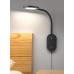 LED Wall Mounted Reading Light for Bed, Book Light for Wall Bedside Lamp with USB Output, 4 Hour Auto-Off Timer Lights，Eye-Caring Reading Lamp with 5 Dimmable 360° Gooseneck Headboard Light