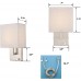 Wall Sconces Brushed Nickel Plug in Sconce Lighting with Linen Wall Light for Bedroom Bathroom Set of 2