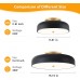 Dimmable LED Ceiling Light Fixture, 2700K-6000K 5CCT Modern Mid-Century Semi Flush Mount Ceiling Light, Black Close to Ceiling Lamp for Kitchen, Laundry Room, Bedroom, Hallway, 11.8in