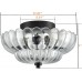 Modern Black Ceiling Light Traditional Semi Flush Mount Ceiling Light with Scalloped Clear Glass for Living Room Hallway Close to Ceiling Light Fixture
