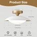 Dimmable White and Gold Ceiling Light, Mid-Century Semi Flush Mount Ceiling Light, Modern LED Lighting Fixture, 5CCT 2700K-6000K Ceiling Lamp with Acrylic Shade for Bedroom Hallway Kitchen, 11.8in